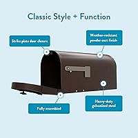 Vista 4 de Buzones Gibraltar Garrison GM160VBEC buzón de acero galvanizado bronce veneciano de gran capacidad, para montaje en poste