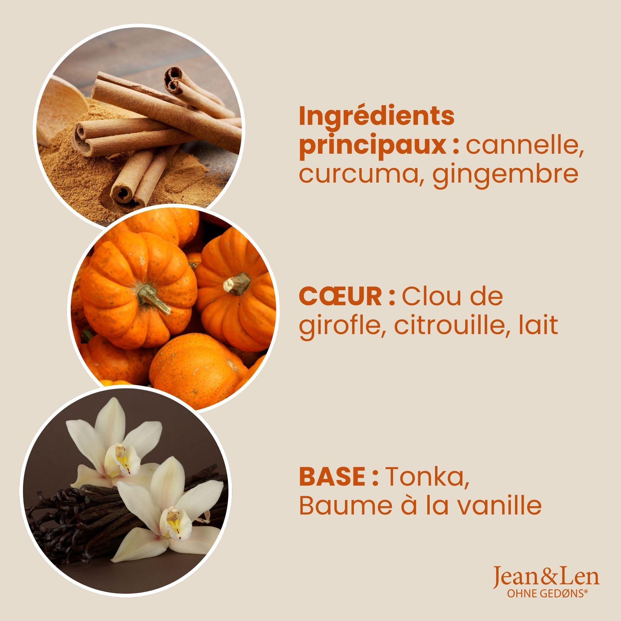 Jean & Len Parfum capillaire You're My Cutie Chai, formule nourrissante aux acides aminés & panthénol, parfum hivernal d'épices chai, vanille & orange, aux paillettes dorées, végane, 105 ml