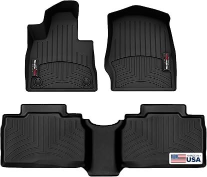 WeatherTech Custom Fit FloorLiners for Ford Explorer, Explorer, Explorer Hybrid - 1st & 2nd Row 4417161-4415752, Black