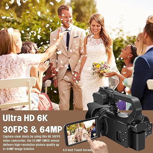 Miniatura 2 de 6K 64MP videocámara cámara de vídeo 18X zoom digital IR visión nocturna Vlogging cámara para YouTube 4.0 pulgadas pantalla táctil cámara de vídeo