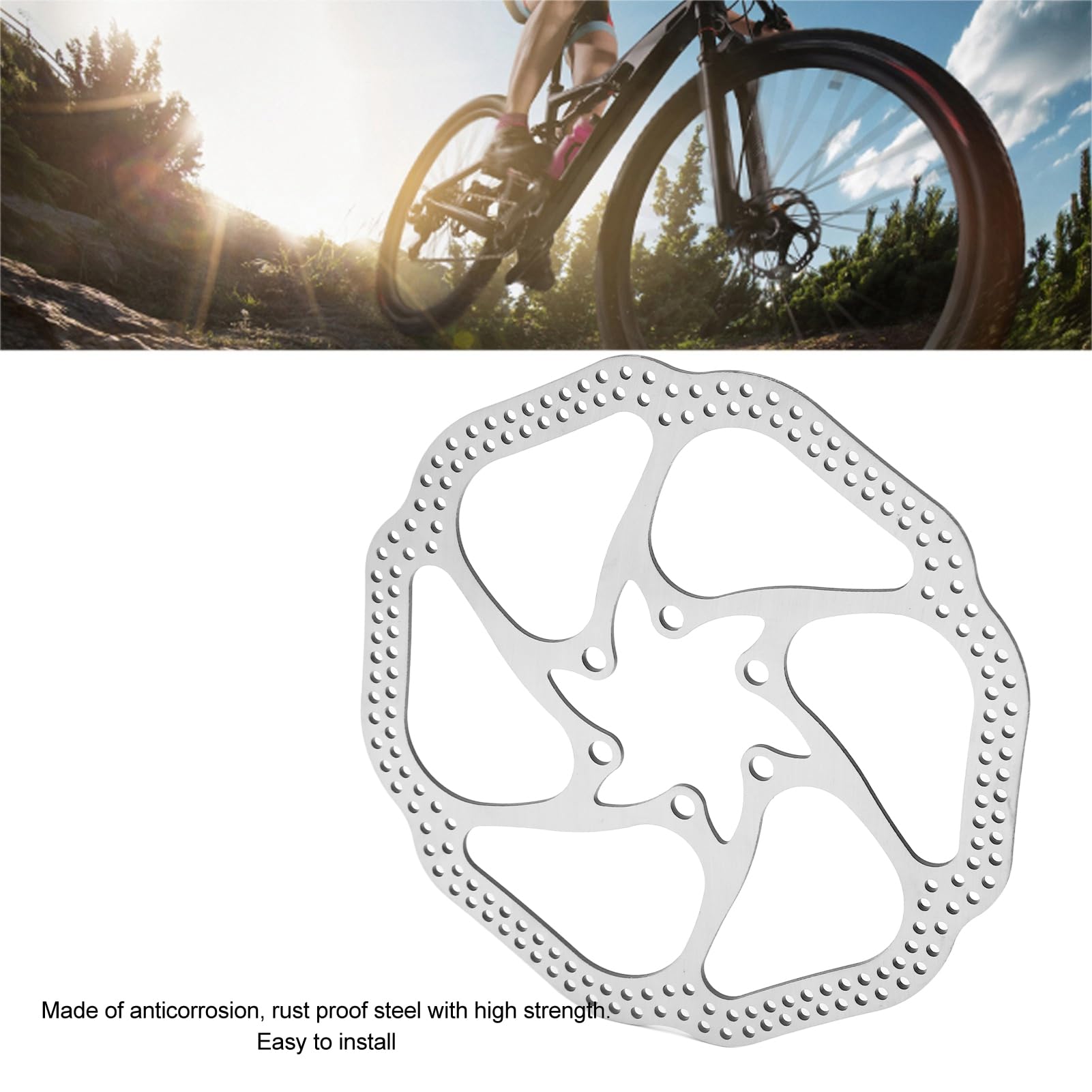 Rotor De Frein Vélo VOANZO 160 Mm – Acier Inoxydable, 6 Trous, Pour VTT Et Route (jaune)