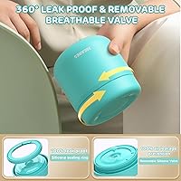 Vista 3 de Tarros aislados de alimentos para niños de 12 onzas para comida caliente, boca ancha, termo de comida térmica, contenedor térmico de almuerzo Termo