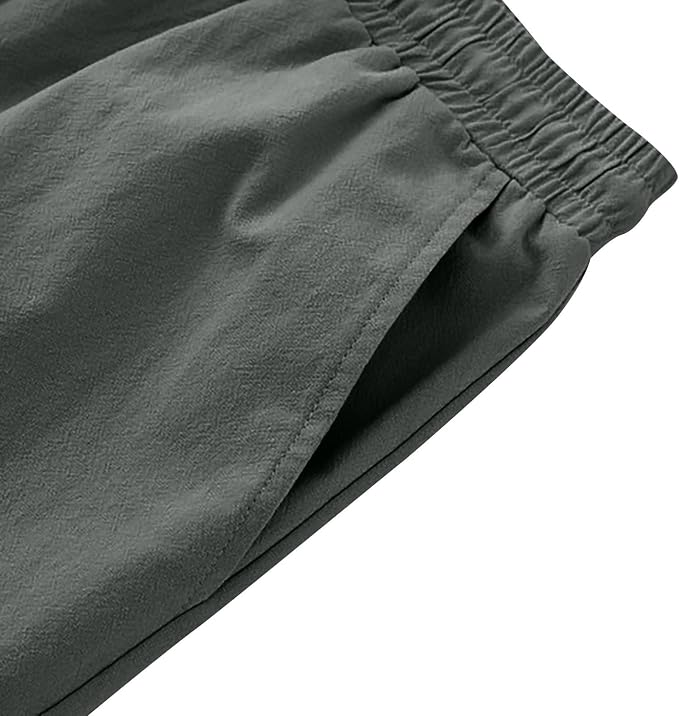 Shorts casuales para hombre con bolsillos y cintura elástica miniatura 5