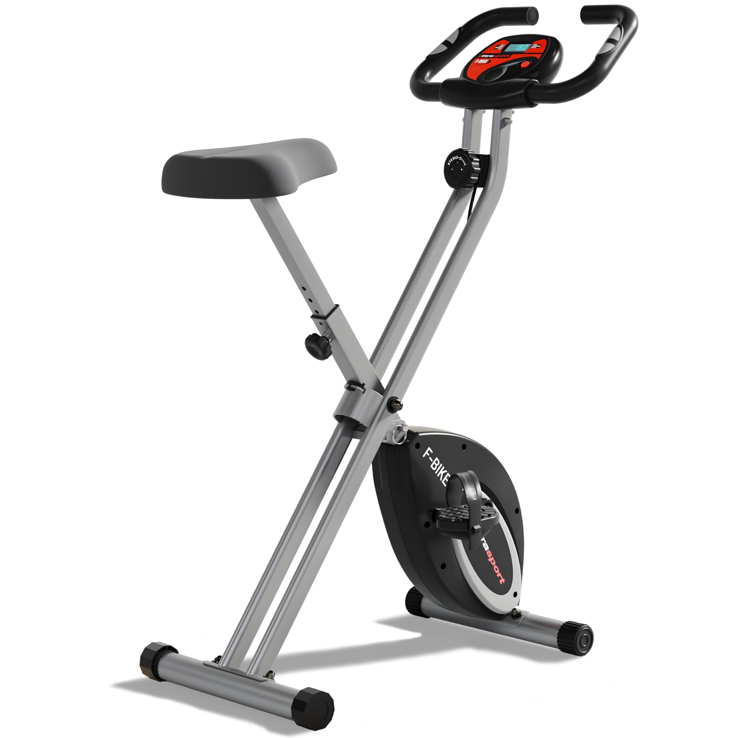 Ultrasport F-Bike Vélo d’Appartement Pliable I Extra Silencieux jusqu'à 130 kg avec Selle Confort, Velo d Appartement Pliable