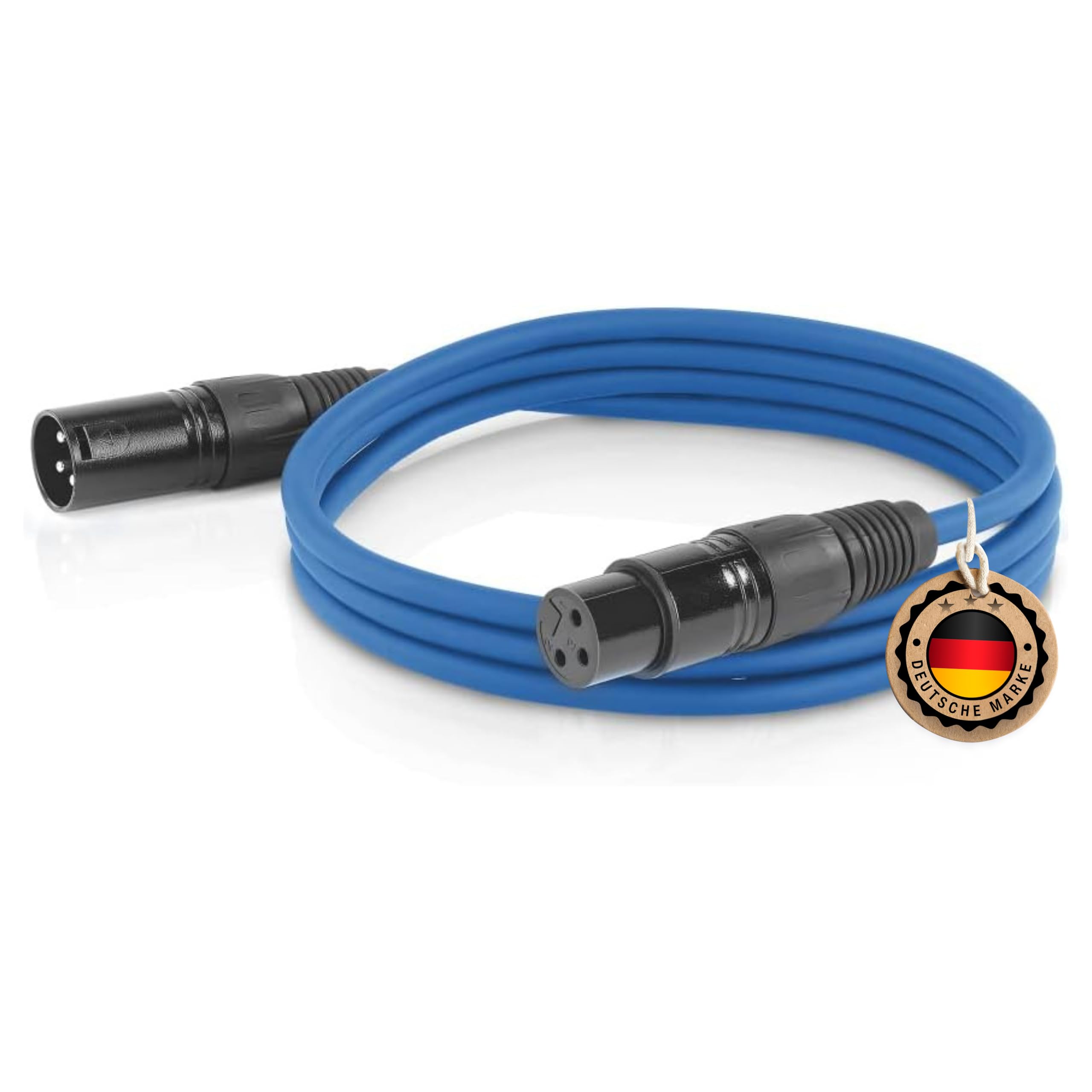 ETEC 3.00m XLR Cable Microphone Cable Male to Female Connector Cable Blue