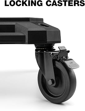 ToughBuilt 4-Wheel Cart, Tool Box Dolly for StackTech Toolboxes and Organizers - Heavy-Duty Rolling Base with Locking Casters, Tie-Down Points and Automatic Lock System