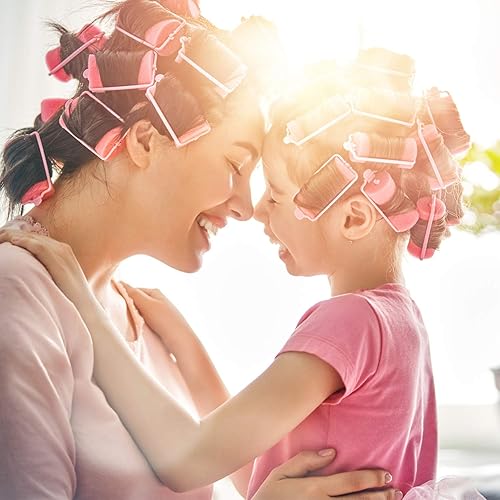 Miniatura 5 de Zhehao 36 rodillos de esponja para el cabello, pequeños rodillos de espuma rosa sin calor para cabello corto y largo, rizador de peluquería flexible