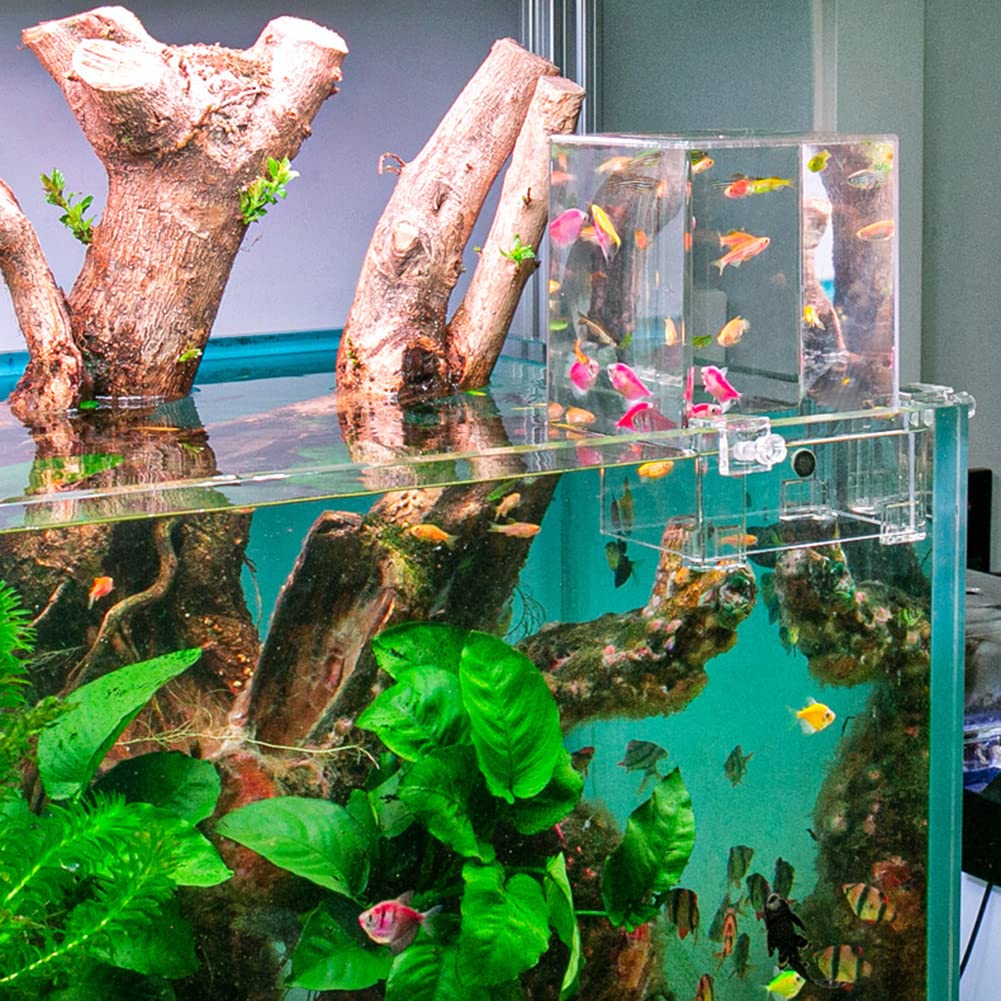 Acuario Tanque de Peces de presión Negativa, innovación HD, Tanque de Acuario acrílico Transparente, Tanque ecológico de Mesa Rectangular Peces Acuario