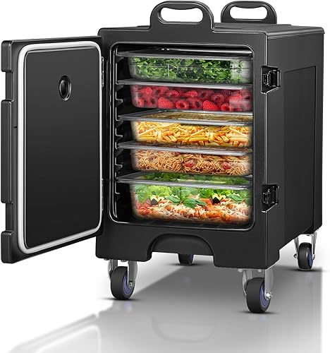 Caja caliente para catering, calentador de alimentos portátil de 82 cuartos de galón con ruedas, transportador de bandeja de alimentos aislado