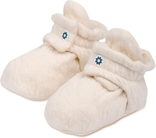 NINTARABABY Organic Cotton Booties – Soft, Lightweight &amp; Breathable, Adjustable Fit, Gentle on Skin, Premium Unisex Gift f...