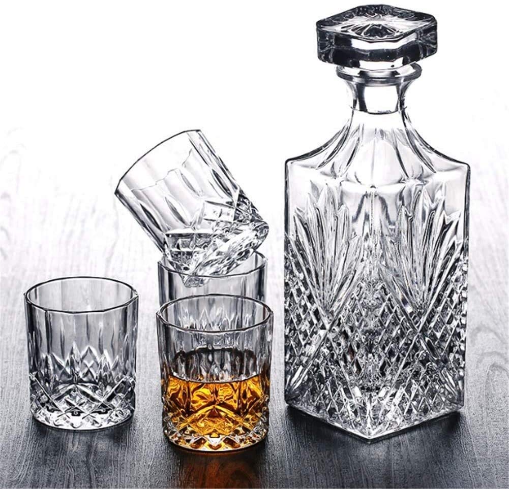 Karafki do wina i whisky, bezołowiowy kryształ, utrzymuje napoje w cieple, luksusowe ręcznie rzeźbione uniwersalne kieliszki