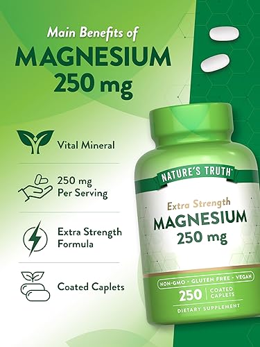 Miniatura 5 de Nature's Truth Suplemento de magnesio  250 mg  250 unidades  Vegano, sin OMG y sin gluten  Óxido de magnesio