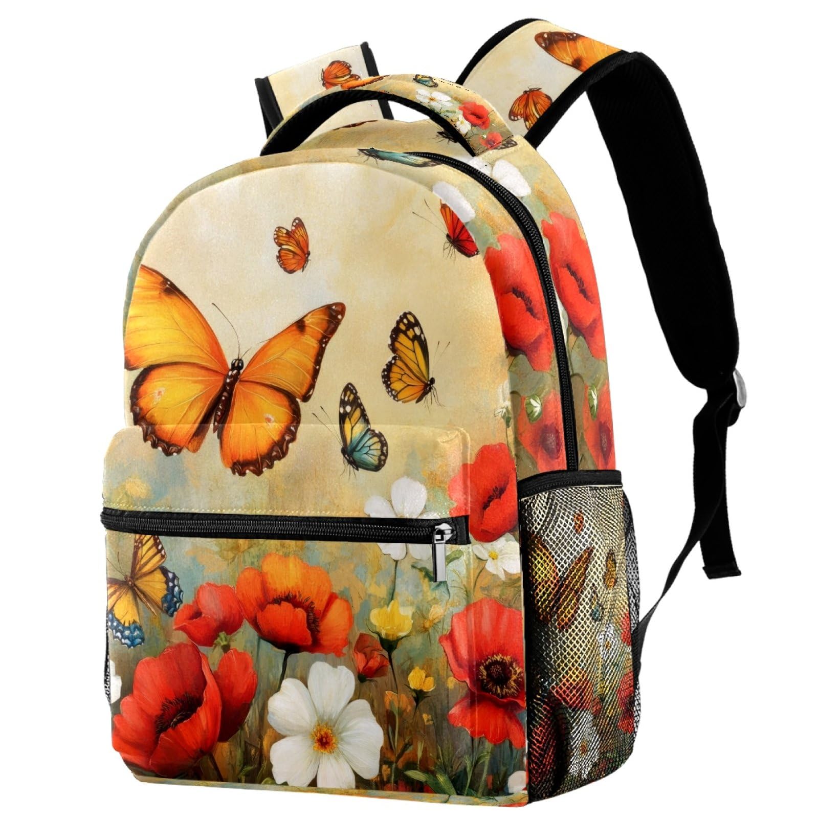 Sac à dos de voyage multicolore avec porte-bouteille ergonomique