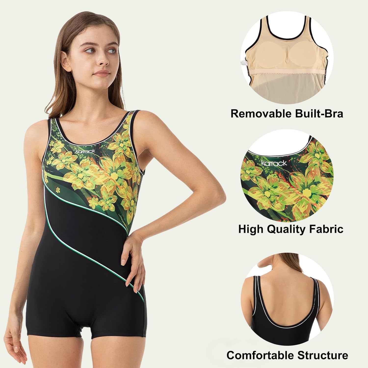 karrack Womens Athletic One Piece Swimsuit for Women Racerback Sport Swimsuits Modest Swimwear Training Competition - Image 4