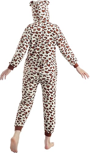 Miniatura 5 de Ishua Cheetah Onesie, Leopard Costume Onesie, Children Cheetah Animal Onesie Costumes, Leopard Oneside Costume Halloween(130)