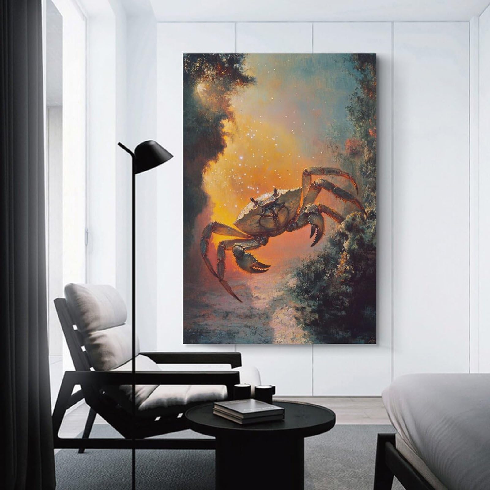Junmoney Unframe-Style-7 Crab In A Mystical Setting Wall Decor Canvas Print, 16X24inch(40X60cm), For Flats, Guest Rooms Or Compact Rooms, A Simple Refresh For Blank Walls