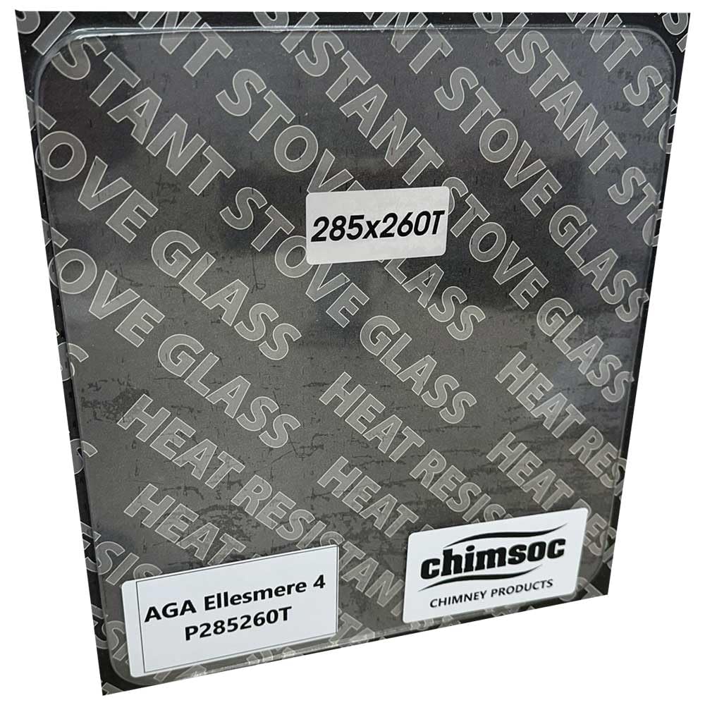 Chimsoc Replacement Stove Glass - AGA Ellesmere 4 (285mm x 260mm Rounded Corners)
