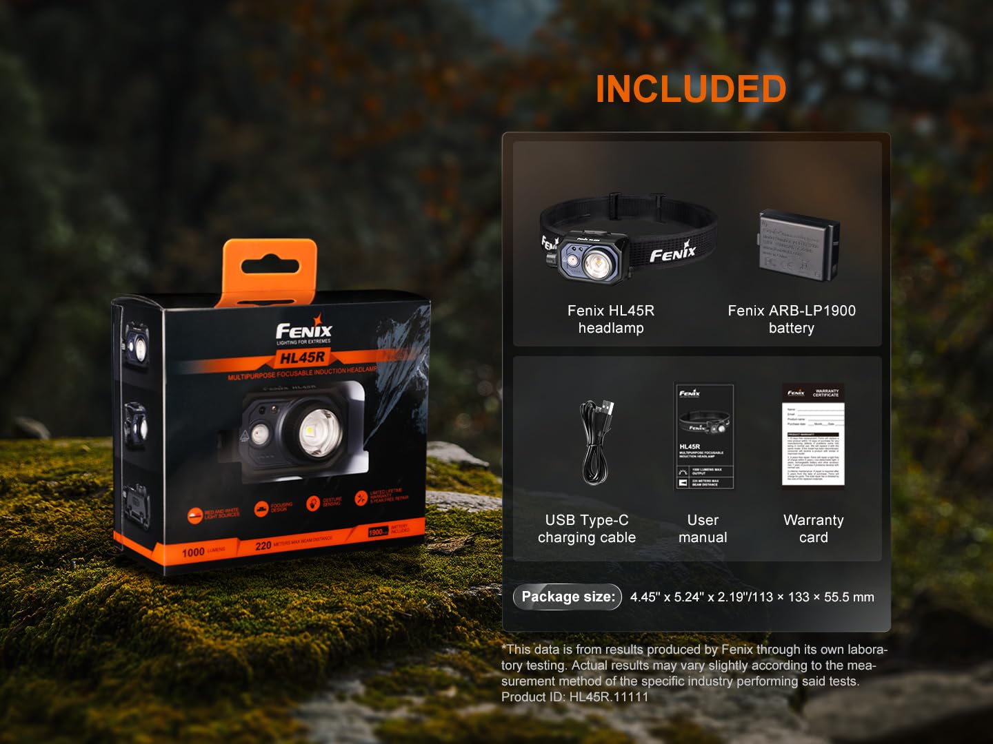 Fenix HL45R Stirnlampe LED Wiederaufladbar,1000 Lumen Hell Zoombare,220M,USB-C Aufladbar,3 x AAA Batterie Dual Fuel,Gestenerkennung,Drehsteuerung,IP66 Wasserdichte Kopflampe,Camping,Joggen,Angel
