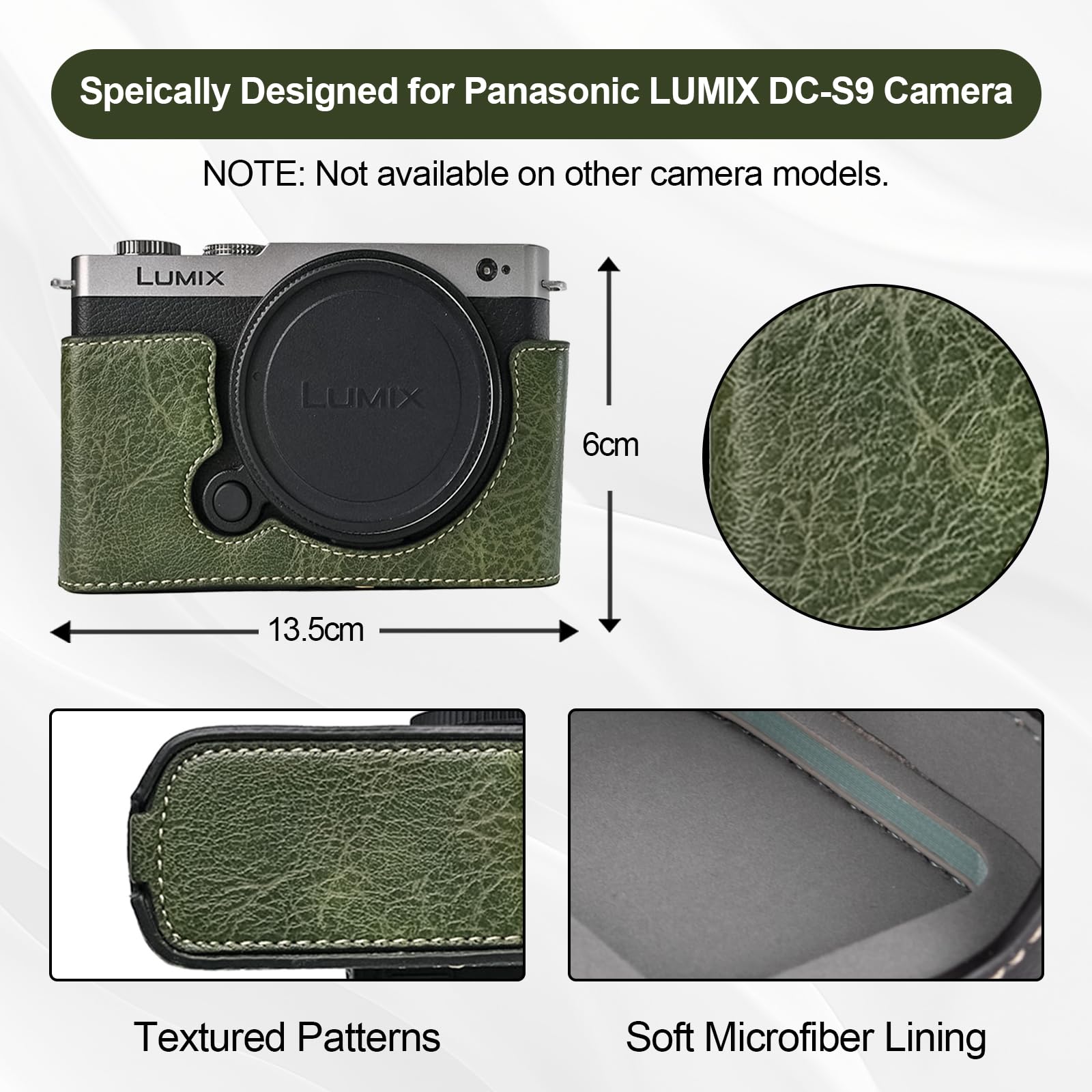 VOVMOEYA Protective Camera Case for Panasonic LUMIX DC-S9, Half Case with Soft Microfiber Inner - Image 2