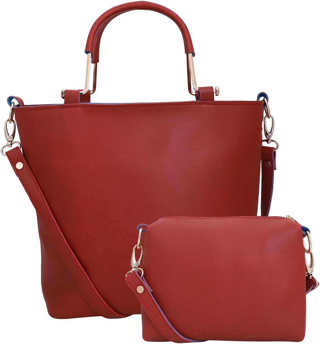 LAPIS O LUPO Women Fashion Synthetic Leather Handbags Shoulder Bag and Sing bag 2pcs Set