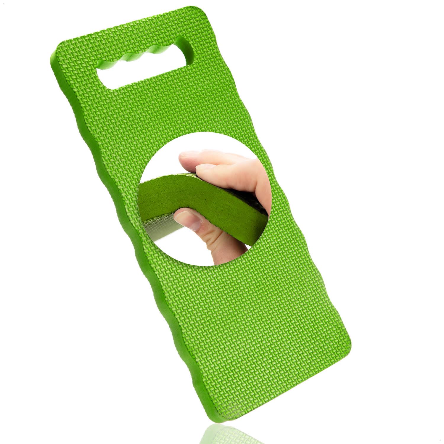 com-four® Kniekissen für den Garten - Kniematte für die Gartenarbeit - Kniepolster für Handwerk und Freizeit - Knieschutzmatte wasserbeständig, wärmedämmend (grün - 1 Stück)