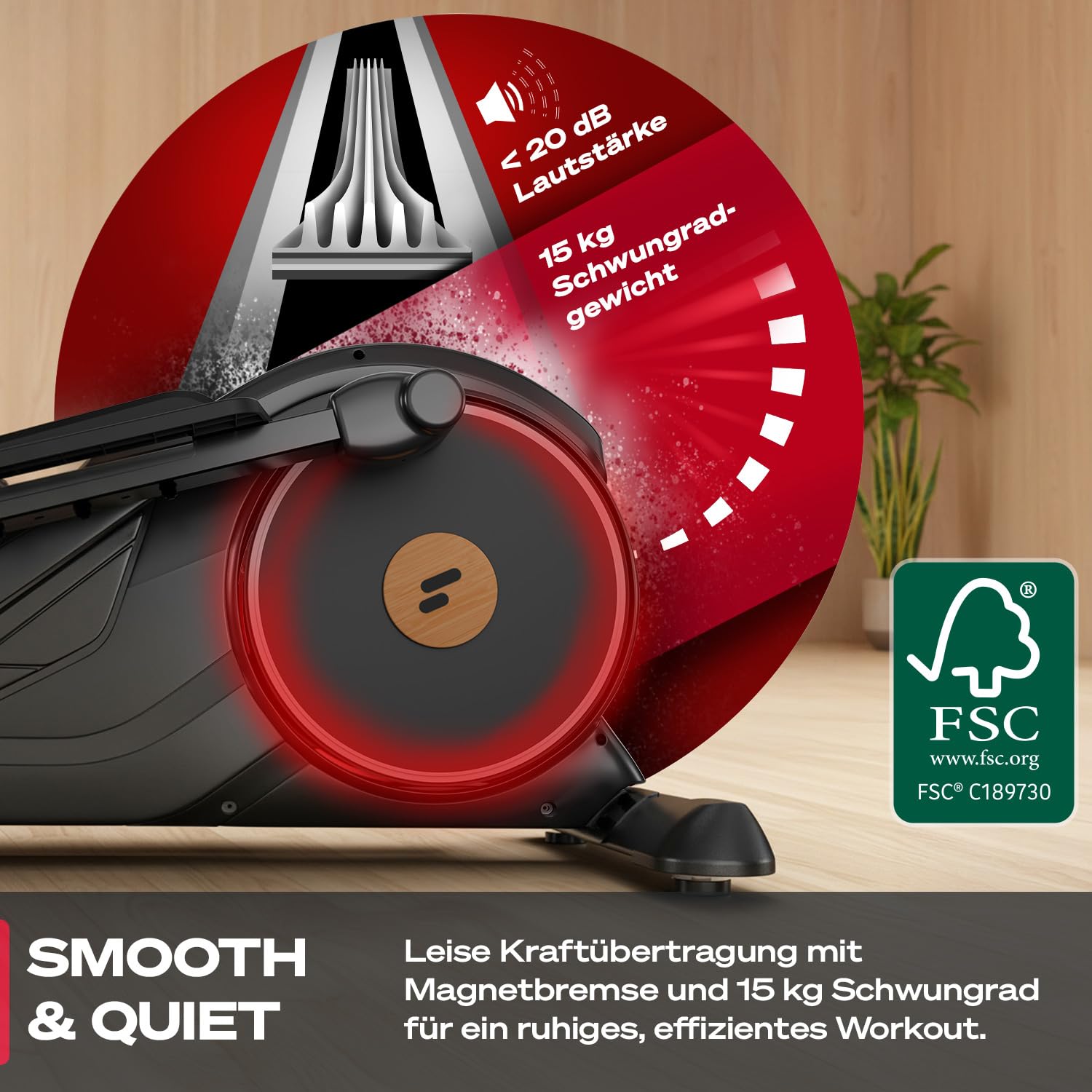 Sportstech CX625 Crosstrainer für Zuhause, Ellipsentrainer mit 32 Widerstandsstufen, 15 kg Schwungrad, leises Magnetbremssystem, LCD Display, Pulssensor, Crosstrainer bis 120 kg