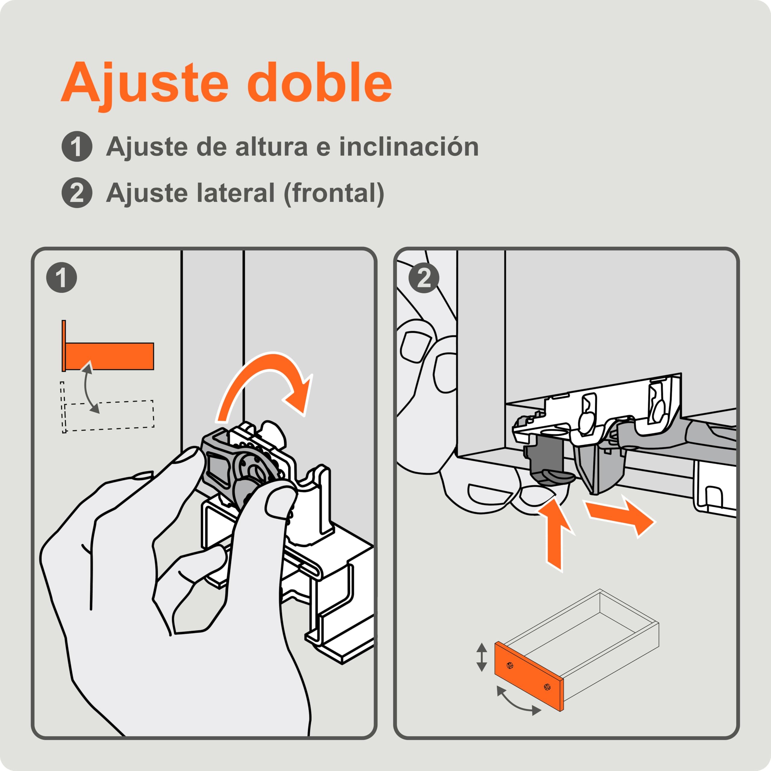 blum extracción total Tandem 500 mm I guía oculta invisible bajo el cajón I guía de cajón Soft-close con amortiguación blumotion I extracción para mueble de cocina I sistema de guías 1 par