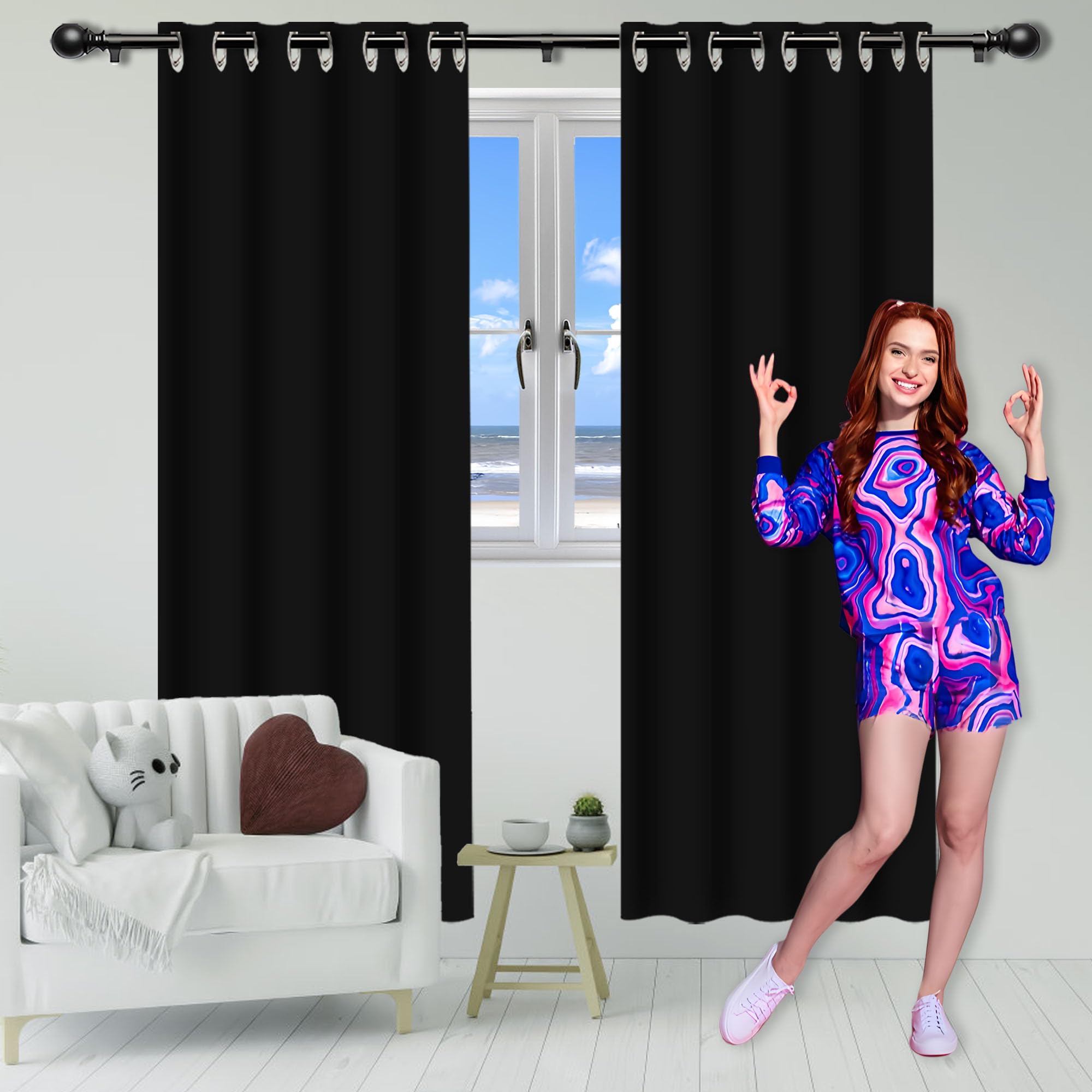 Rideaux anti froid isolant thermique et phonique blanc pour chambre