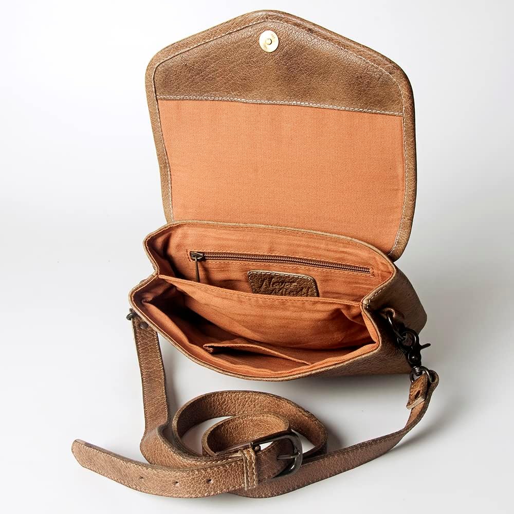 Never Mind Nmbgz108B Envelope Vintage Handmade Genuine Cowhide Leather Women Bag Western Handbag Purse
