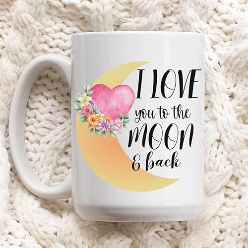 Miniatura 2 de Gift Mug for Her Valentines Day Anniversary Mothers Day I Love You To The Moon And Back 15 oz Ceramic Mug Coffee Tea Cup