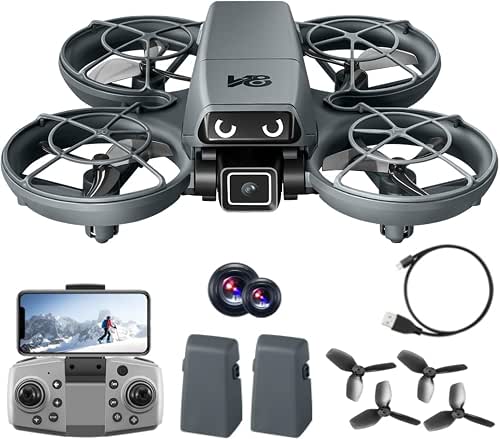 RC Small Drone with Dual Cameras, Light Eyes, All-Round Propeller