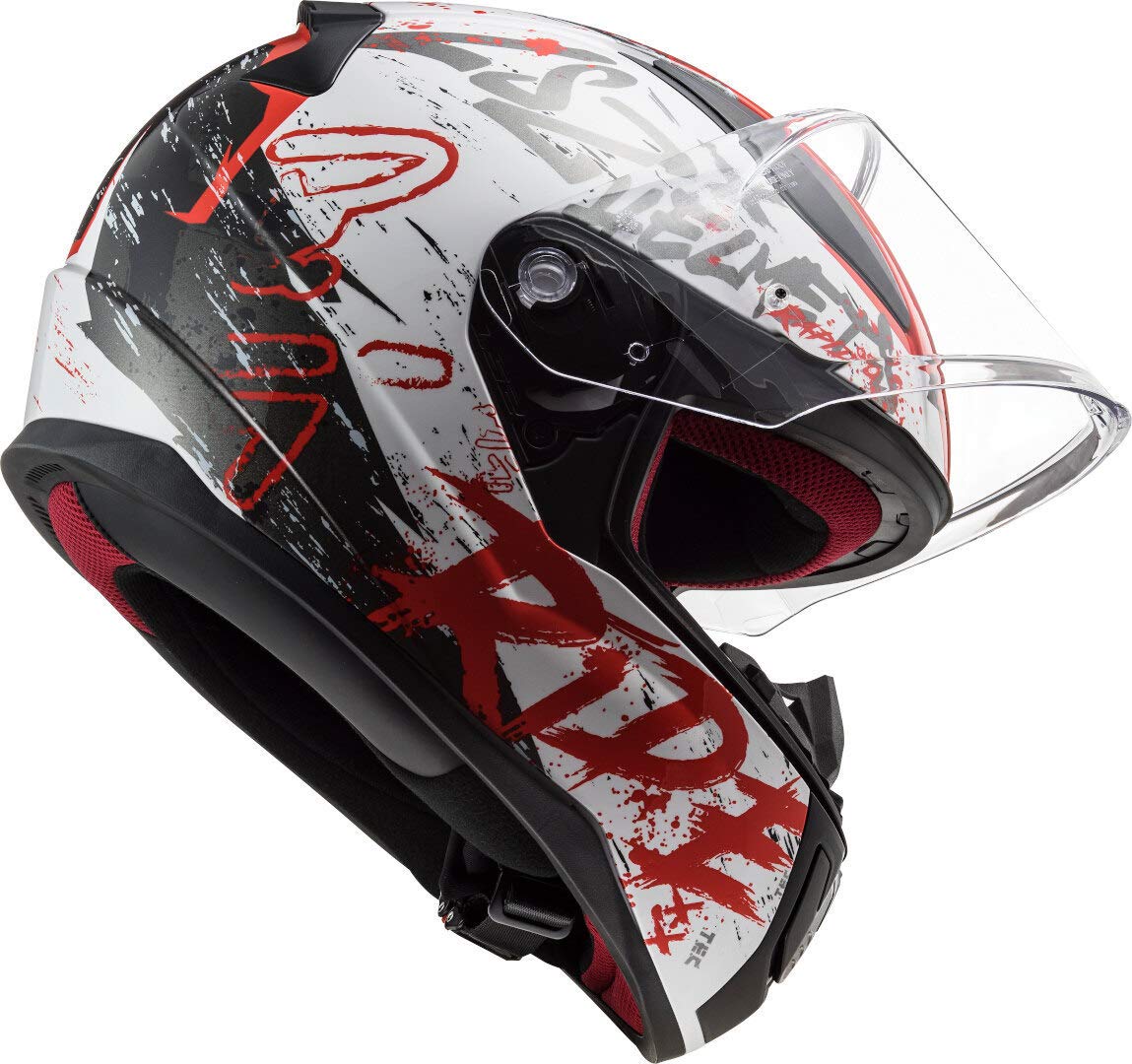LS2 Motorcycle Helmet FF353 RAPID NAUGHTY WHITE RED, white/red, XL Automotive