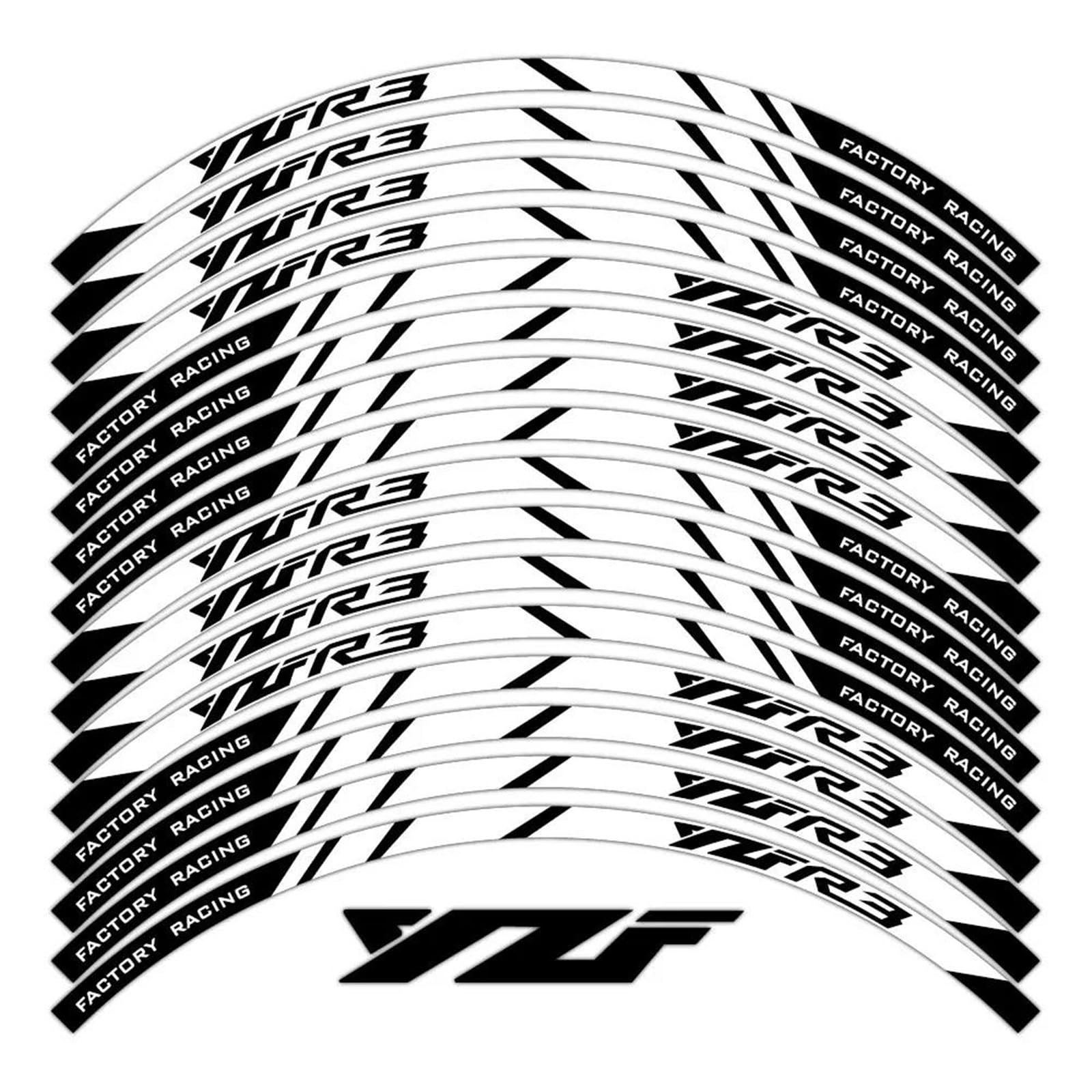 Reflective Motorcycle Wheel Sticker Stripe Tape Rim Decal for Yamaha YZF-R3 R3 Yzfr3