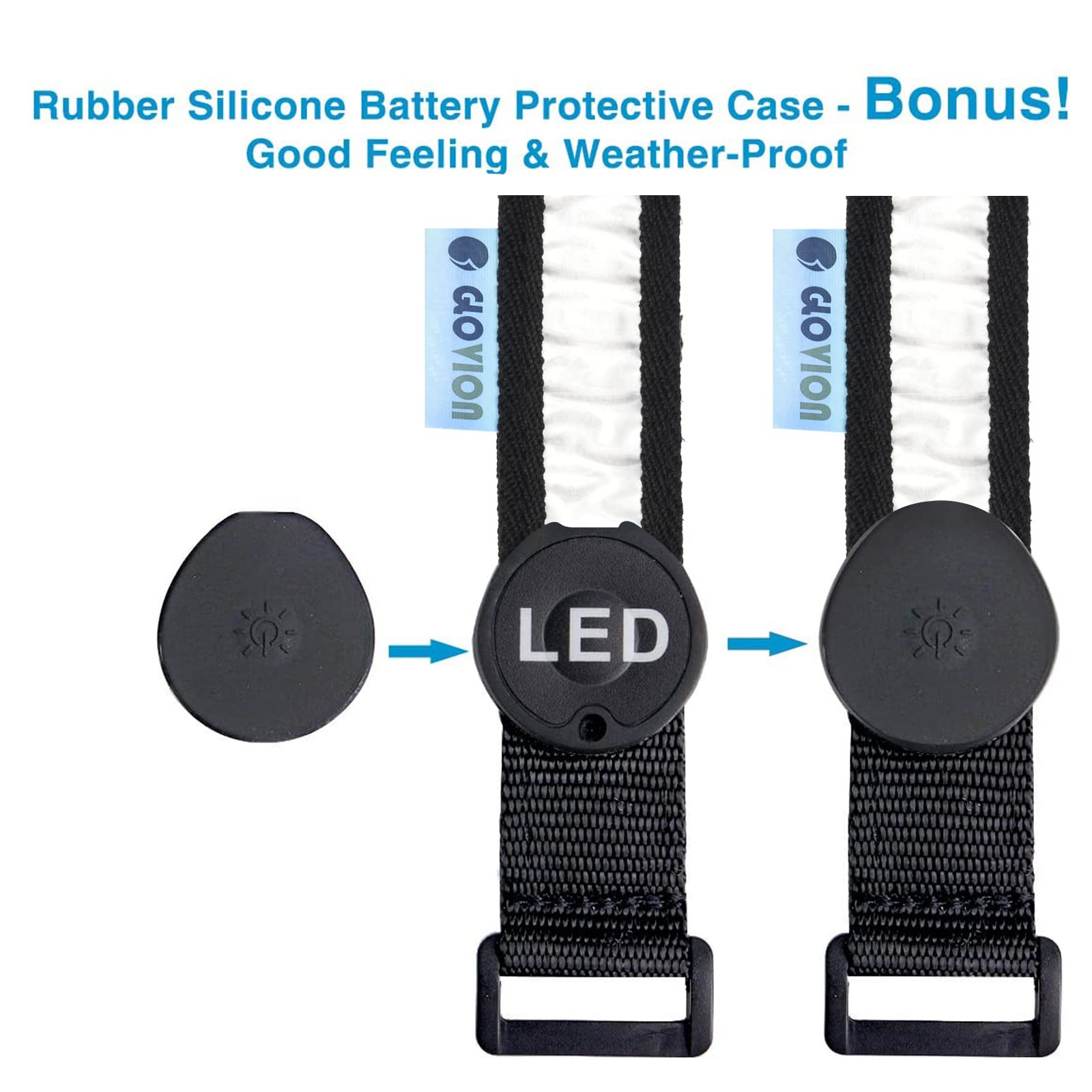 Reflective Running Gear LED Armband Rechargeable Waterproof Running Light High Visibility Safety Gear for Night Running, Jogging & Cycling - Red/Black