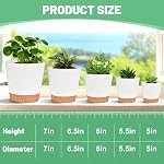 Pots végétaux 5 Pack 7+6.5+6+5.5+5 Inch, Planteurs auto-arroseurs avec trou de drainage, Pots de plantes en plastique Plantation intérieure moderne décorative pour diverses plantes, Planters pour plantes intérieures