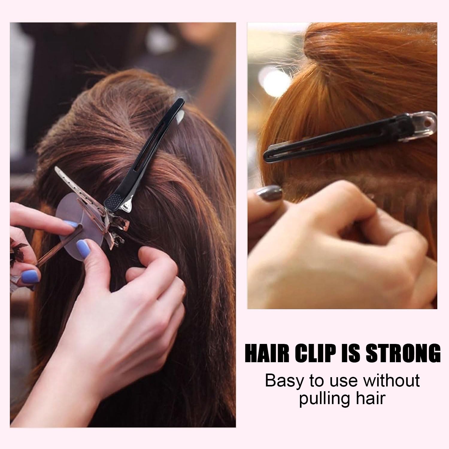 12 Pcs Professional Hair Clips for Styling Sectioning Non Slip No-Trace Duck Billed Hair Clips with Silicone Band - Image 4