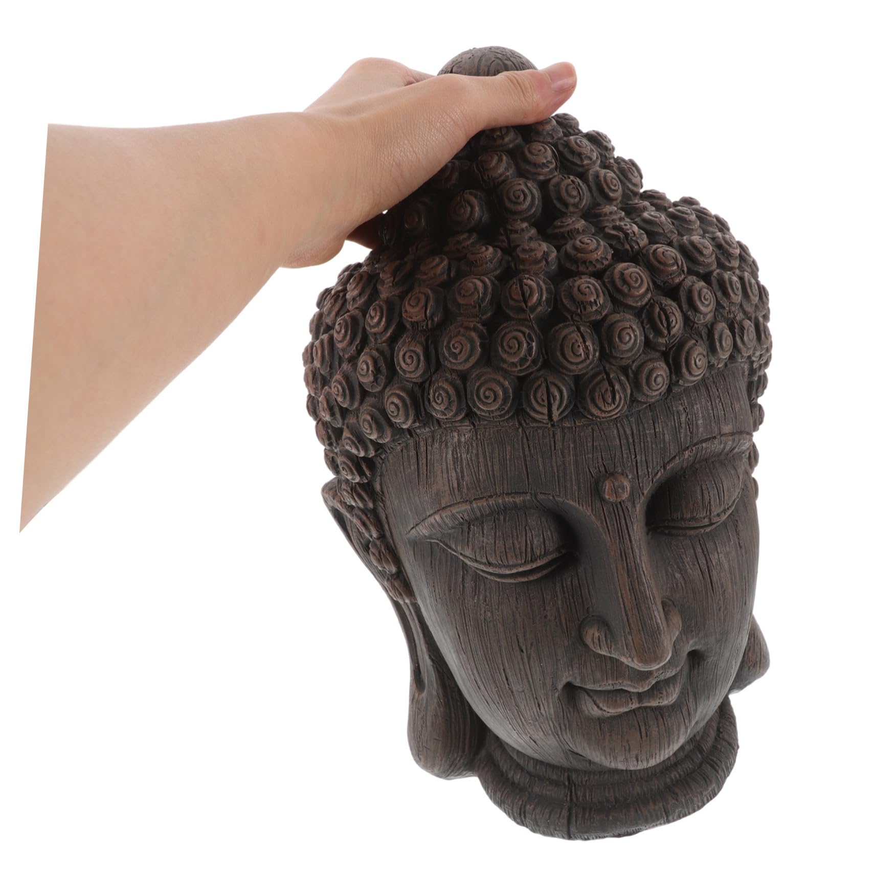 Estatua de Buda Meditando Cabeza Grande de Resina Sudeste Asiático para Decoración Interior Hogar Jardín Estilo Tailandés