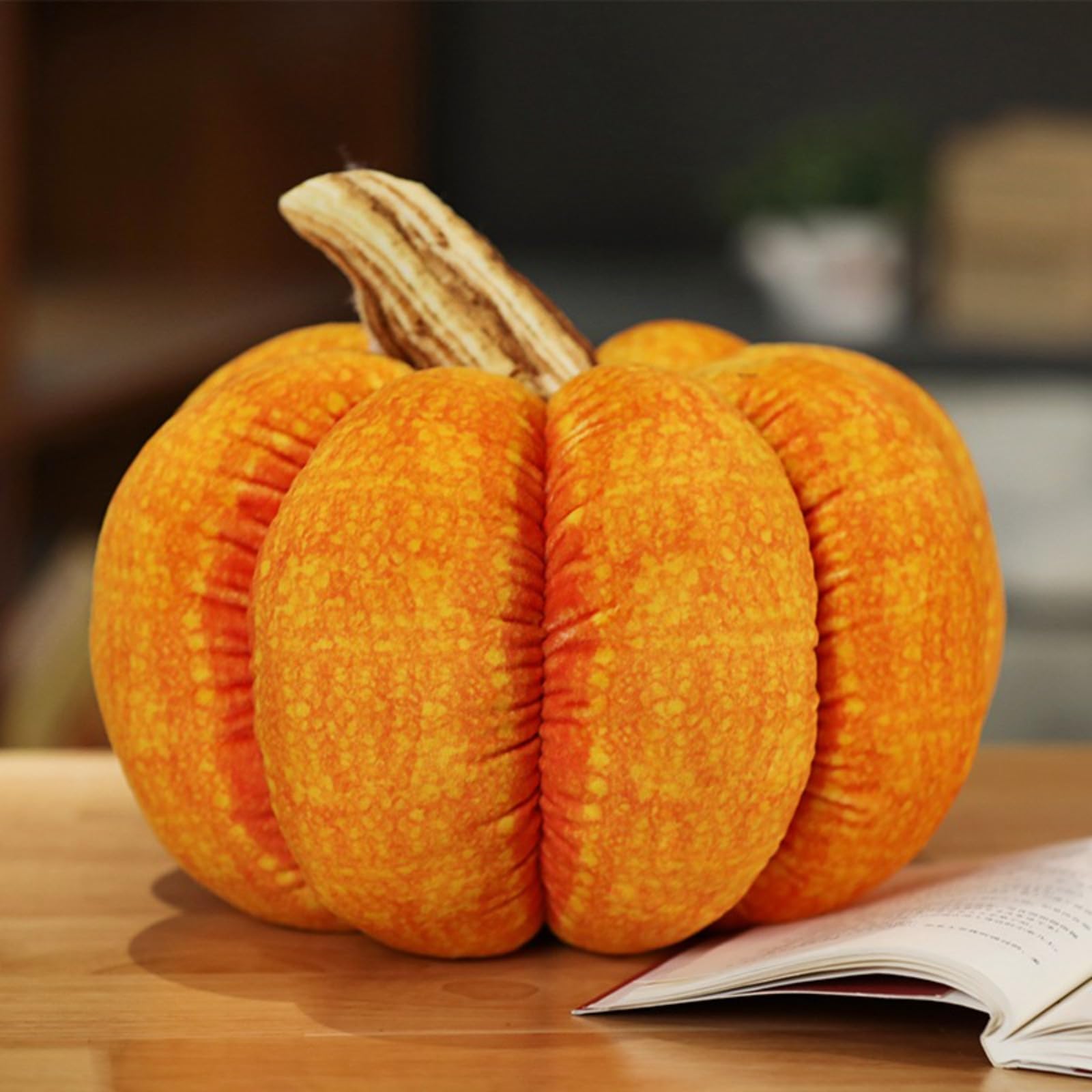 3D Simulated Pumpkin Pillow Plush Soft Vegetables Cushion Kids Halloween Home Decor(15cm)