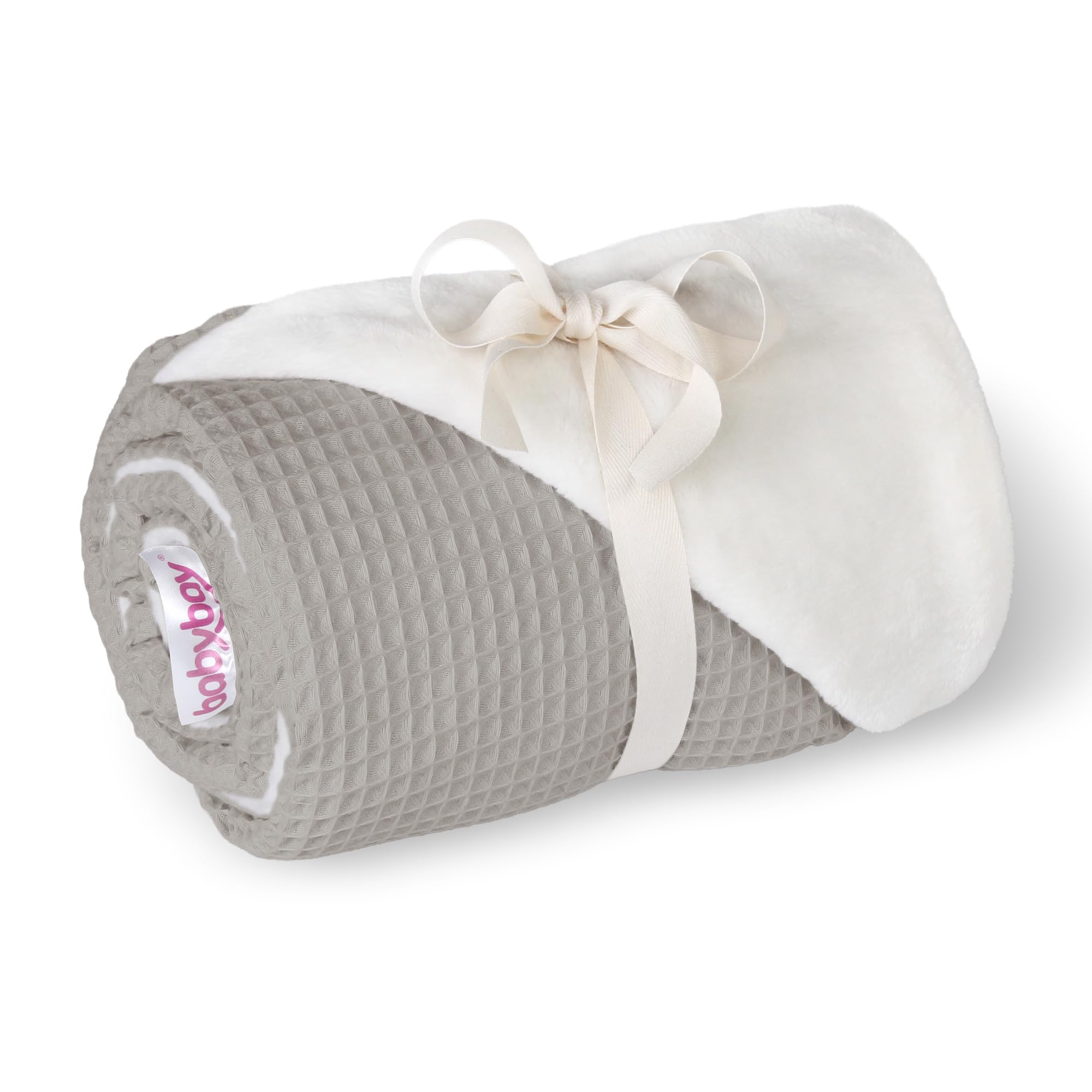 babybay Cuddle Blanket 75 x 100 cm Waffle Piqué White Grey