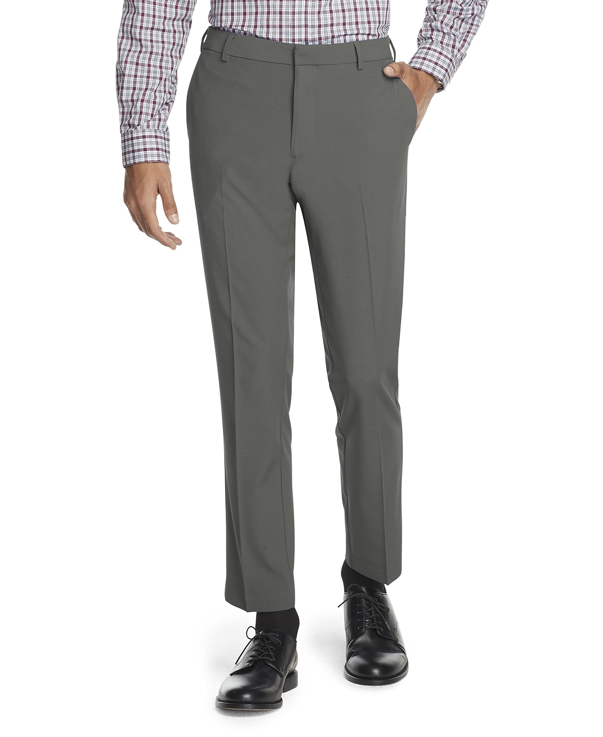 Van HeusenMen's Stain Shield Stretch Slim Fit Flat Front Dress Pant