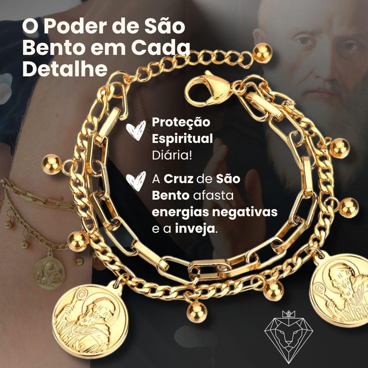 Pulseira Feminina São Bento Banhada a Ouro 18K em Aço Cirúrgico 316L, Ajustável, Proteção Espiritual, Fé Cristã, Afasta Energias Negativas e Inveja, Semijoia de Luxo – Acompanha… em promoção! Veja a oferta e mais achadinhos de Bijuterias 3 Hoje é o melhor dia para comprar Pulseira Feminina São Bento Banhada a Ouro 18K em Aço Cirúrgico 316L, Ajustável, Proteção Espiritual, Fé Cristã, Afasta Energias Negativas e Inveja, Semijoia de Luxo – Acompanha… com aquele preço maroto! Promoção! Aproveite a oferta! 3