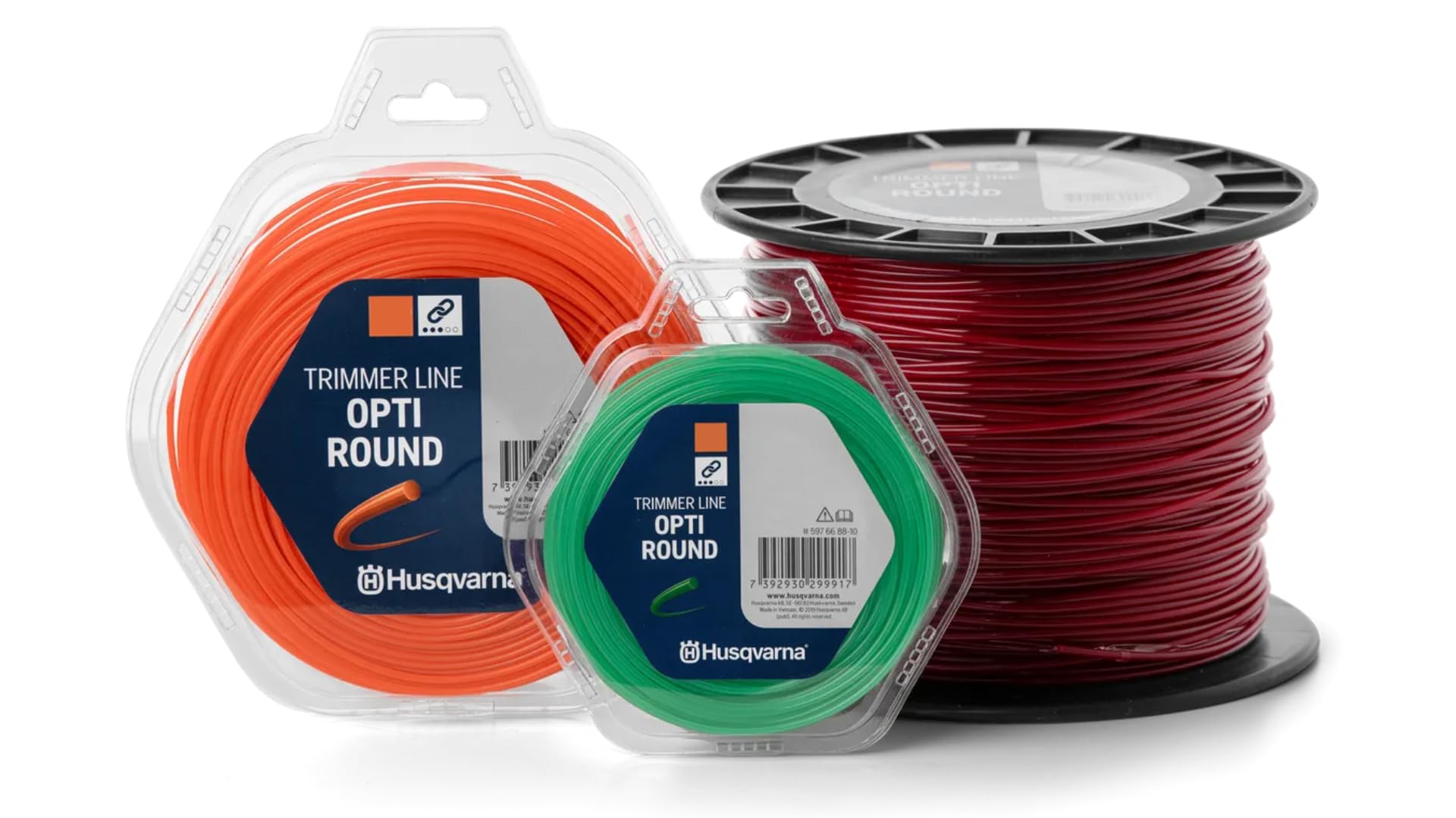 Filo per decespugliatore Opti Round Husqvarna 597668842, 3 mm x 240 mt, Rosso, adatto a tutte le testine portafilo standard.