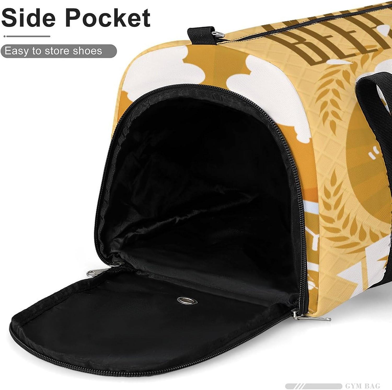 Beer Festival Travel Gym Bag Sport Workout Duffel Bags with Compartments And Side Pocket