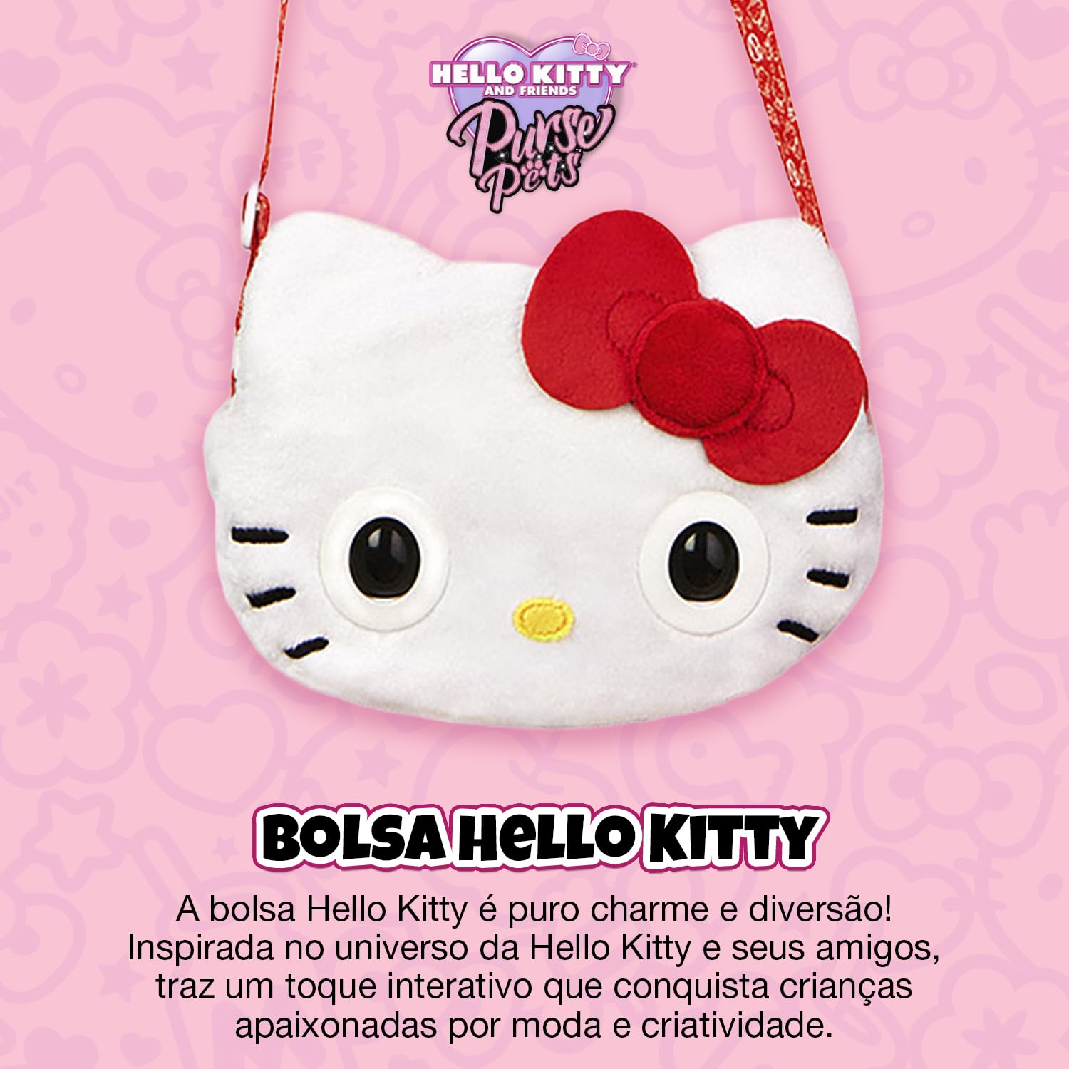 SUNNY, Purse Pets, Hello Kitty, Bolsa Interativa, Com Luz e Som