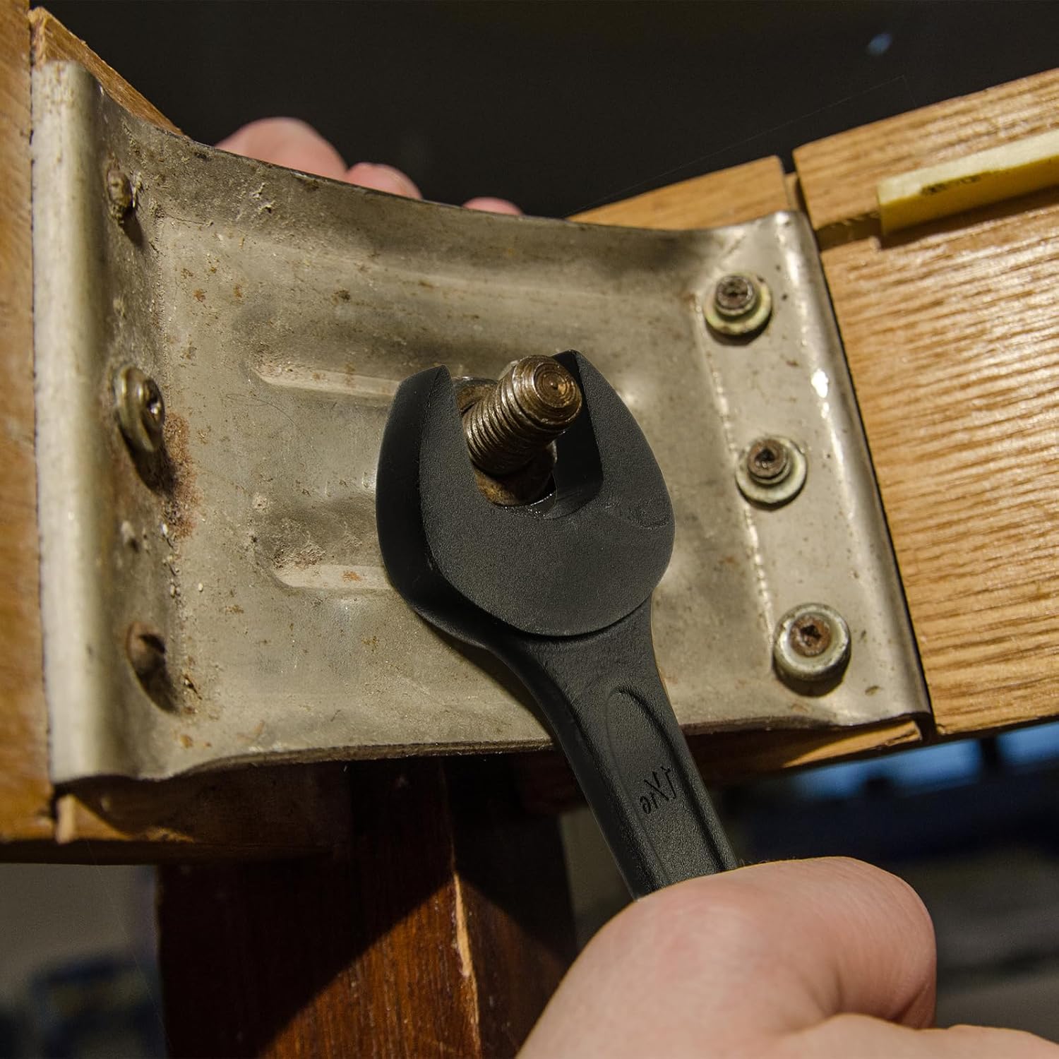 HARFINGTON Single Open End Spanner Wrench 1-13/16-inch 15 Degree Angle Single Head SAE Construction Spanner Wrenches for Automotive Mechanical Maintenance