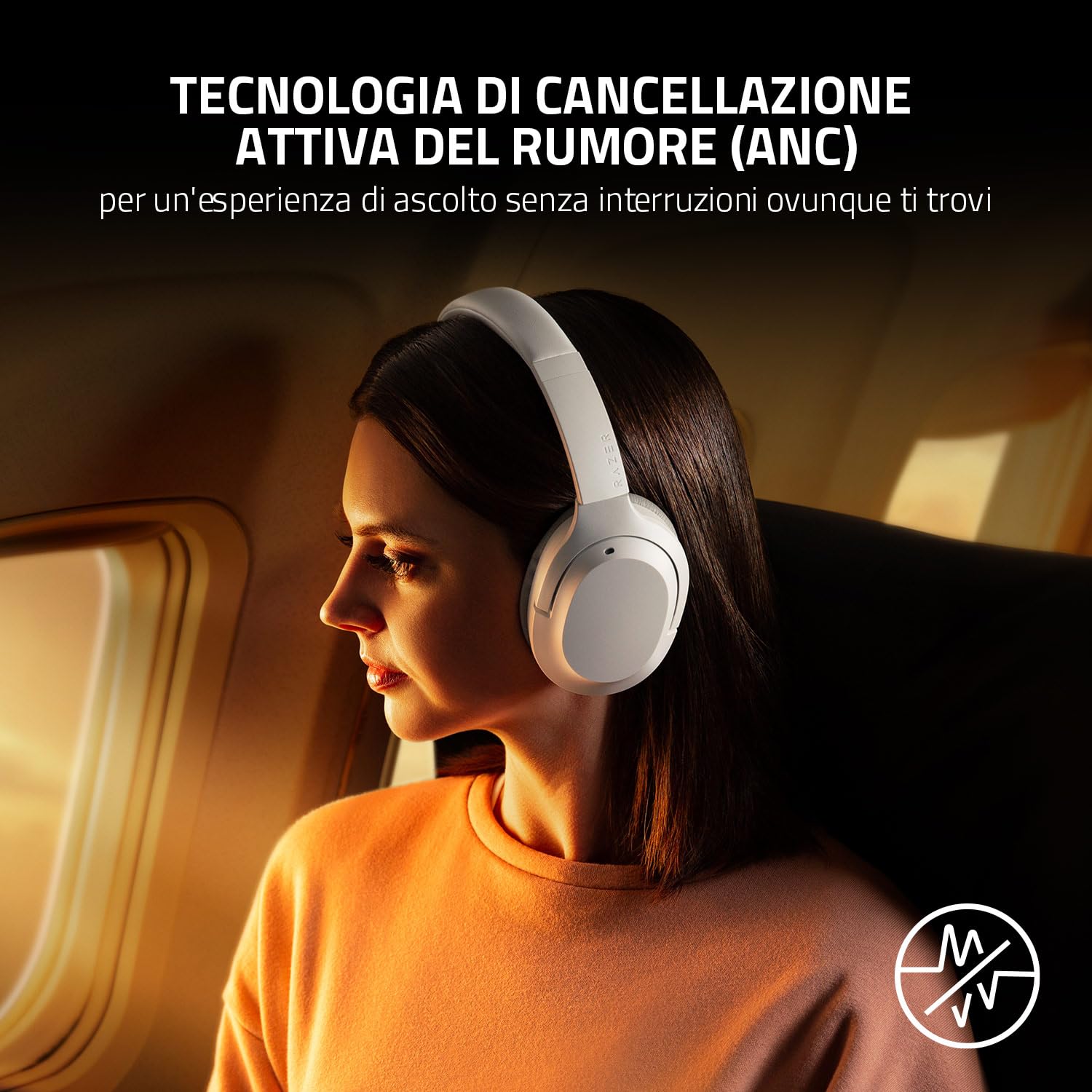 Razer Opus X - Cuffie Wireless a Bassa Latenza con Tecnologia ANC (Bluetooth 5.0, Connessione a Bassa Latenza a 60 ms, Driver da 40 mm con Calibrazione Personalizzata) Quartz Rosa