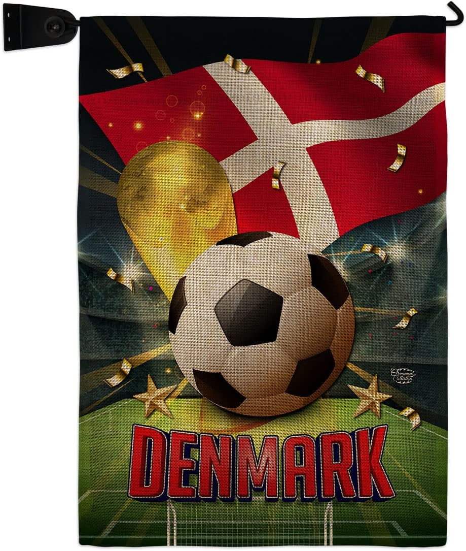 FIFA World Cup 2022 Team Denmark Flag Outdoor Home Decor Burlap Banner Room Wall Art Patio Porch Lawn Club Bar Decorations Tapestry Yard Sign Sports Fan Trophy Game Champion Soccer Gifts Made In USA