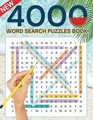 4000 BIG Word Search for Adults Large Print (200 Themed Puzzles): Big Font and Anti-Eye Strain Wordsearch Puzzle Book to keep brain working for Adults, Seniors &amp; Teens (New, Fun and Relaxing )