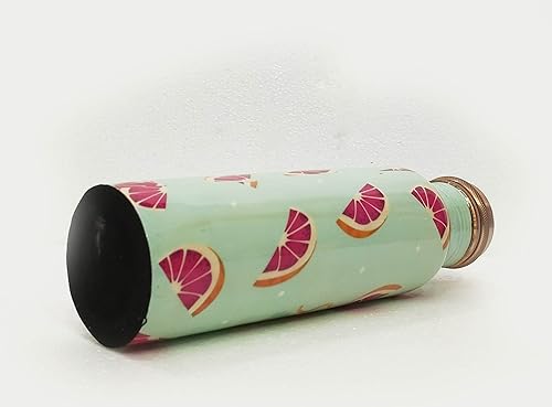 Miniatura 38 de Custeel Creation Botella de agua de cobre puro de 1 litro - (99.74%) frasco de cobre sin juntas sin costuras (acabado mate)