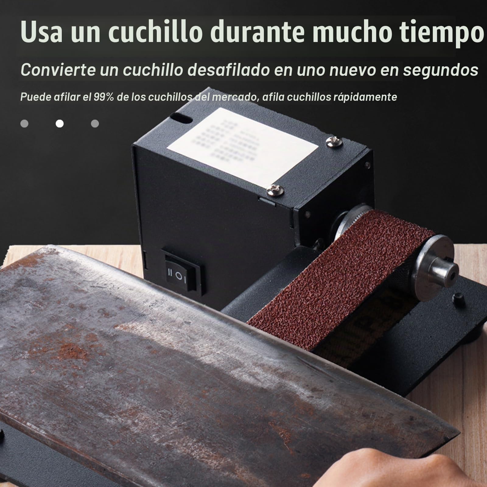 Lijadora Eléctrica De Banda Mini - Máquina Pulidora De Banco Con ángulo Ajustable, 7 Velocidades y 10 Bandas De Lijado